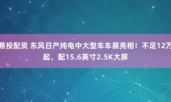 易投配资 东风日产纯电中大型车车展亮相！不足12万起，配15.6英寸2.5K大屏